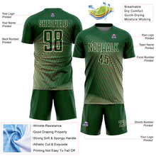 Загрузить изображение в средство просмотра галереи, Custom Green Cream Lines Sublimation Soccer Uniform Jersey
