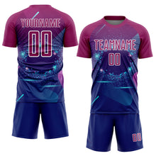 Загрузить изображение в средство просмотра галереи, Custom Royal Purple-White Stars And Lines Sublimation Soccer Uniform Jersey
