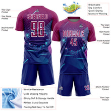 Загрузить изображение в средство просмотра галереи, Custom Royal Purple-White Stars And Lines Sublimation Soccer Uniform Jersey
