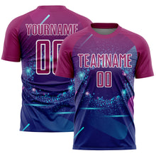 Загрузить изображение в средство просмотра галереи, Custom Royal Purple-White Stars And Lines Sublimation Soccer Uniform Jersey
