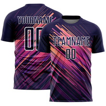 Загрузить изображение в средство просмотра галереи, Custom Navy White Lines Sublimation Soccer Uniform Jersey
