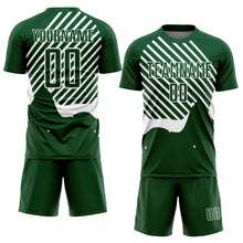 Загрузить изображение в средство просмотра галереи, Custom Green White Lines Sublimation Soccer Uniform Jersey
