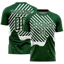 Загрузить изображение в средство просмотра галереи, Custom Green White Lines Sublimation Soccer Uniform Jersey
