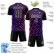 Laden Sie das Bild in den Galerie-Viewer, Custom Black Purple-Pink Lines Sublimation Soccer Uniform Jersey
