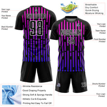 Laden Sie das Bild in den Galerie-Viewer, Custom Black Purple-Pink Lines Sublimation Soccer Uniform Jersey
