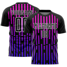 Laden Sie das Bild in den Galerie-Viewer, Custom Black Purple-Pink Lines Sublimation Soccer Uniform Jersey
