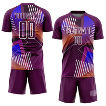 Charger l&#39;image dans la galerie, Custom Purple White Geometric Shapes Sublimation Soccer Uniform Jersey
