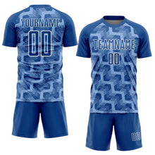 Charger l&#39;image dans la galerie, Custom Royal Light Blue-White Lines Sublimation Soccer Uniform Jersey
