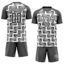 Charger l&#39;image dans la galerie, Custom Steel Gray White Lines Sublimation Soccer Uniform Jersey
