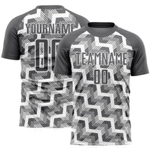 Charger l&#39;image dans la galerie, Custom Steel Gray White Lines Sublimation Soccer Uniform Jersey
