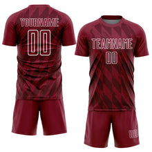 Load image into Gallery viewer, Custom Crimson White Geometric Shapes Sublimation Soccer Uniform Jersey
