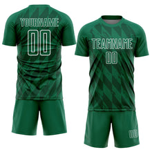 Charger l&#39;image dans la galerie, Custom Kelly Green White Geometric Shapes Sublimation Soccer Uniform Jersey
