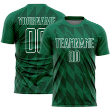 Charger l&#39;image dans la galerie, Custom Kelly Green White Geometric Shapes Sublimation Soccer Uniform Jersey
