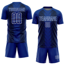 Load image into Gallery viewer, Custom US Navy Blue Black-White Lines Sublimation Soccer Uniform Jersey
