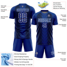 Загрузить изображение в средство просмотра галереи, Custom US Navy Blue Black-White Lines Sublimation Soccer Uniform Jersey
