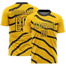 Charger l&#39;image dans la galerie, Custom Yellow Black Lines And Dots Sublimation Soccer Uniform Jersey
