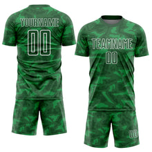 Charger l&#39;image dans la galerie, Custom Kelly Green White Geometric Shapes Sublimation Soccer Uniform Jersey
