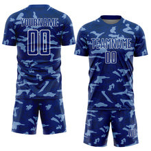 Charger l&#39;image dans la galerie, Custom Royal White Geometric Shapes Sublimation Soccer Uniform Jersey
