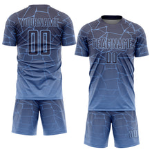 Загрузить изображение в средство просмотра галереи, Custom Light Blue Gray Lines Sublimation Soccer Uniform Jersey
