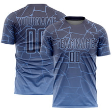 Загрузить изображение в средство просмотра галереи, Custom Light Blue Gray Lines Sublimation Soccer Uniform Jersey
