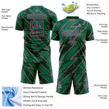 Загрузить изображение в средство просмотра галереи, Custom Kelly Green Pink Lightning Sublimation Soccer Uniform Jersey
