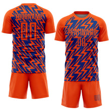 Загрузить изображение в средство просмотра галереи, Custom Orange Royal Lightning Sublimation Soccer Uniform Jersey
