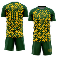 Загрузить изображение в средство просмотра галереи, Custom Green Yellow Lightning Sublimation Soccer Uniform Jersey
