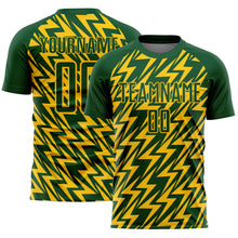 Загрузить изображение в средство просмотра галереи, Custom Green Yellow Lightning Sublimation Soccer Uniform Jersey
