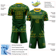 Laden Sie das Bild in den Galerie-Viewer, Custom Green Yellow Geometric Shapes Sublimation Soccer Uniform Jersey
