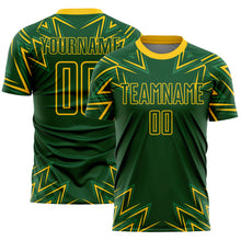 Charger l&#39;image dans la galerie, Custom Green Yellow Geometric Shapes Sublimation Soccer Uniform Jersey
