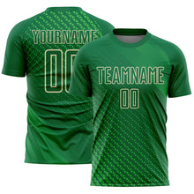 Charger l&#39;image dans la galerie, Custom Kelly Green City Cream Geometric Shapes Sublimation Soccer Uniform Jersey
