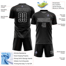 Загрузить изображение в средство просмотра галереи, Custom Black White Geometric Shapes Sublimation Soccer Uniform Jersey
