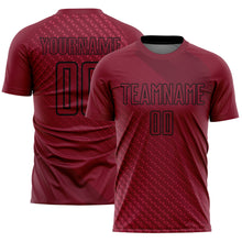 Загрузить изображение в средство просмотра галереи, Custom Crimson Black Geometric Shapes Sublimation Soccer Uniform Jersey
