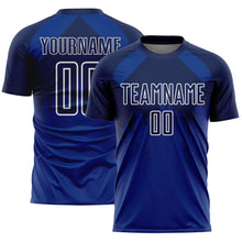 Charger l&#39;image dans la galerie, Custom Royal Navy-White Dripping Splatter Art Sublimation Soccer Uniform Jersey
