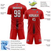 Загрузить изображение в средство просмотра галереи, Custom Red White-Black Arrow Shapes Sublimation Soccer Uniform Jersey
