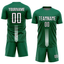 Charger l&#39;image dans la galerie, Custom Kelly Green White-Black Arrow Shapes Sublimation Soccer Uniform Jersey
