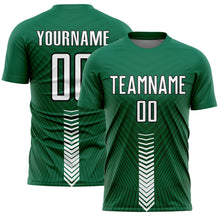 Charger l&#39;image dans la galerie, Custom Kelly Green White-Black Arrow Shapes Sublimation Soccer Uniform Jersey
