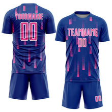 Charger l&#39;image dans la galerie, Custom Royal Pink-White Geometric Shapes Sublimation Soccer Uniform Jersey
