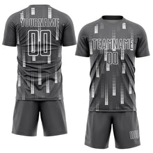 Charger l&#39;image dans la galerie, Custom Steel Gray White Geometric Shapes Sublimation Soccer Uniform Jersey
