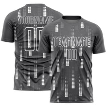 Charger l&#39;image dans la galerie, Custom Steel Gray White Geometric Shapes Sublimation Soccer Uniform Jersey
