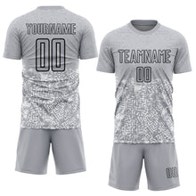 Загрузить изображение в средство просмотра галереи, Custom Gray Black Geometric Shapes Sublimation Soccer Uniform Jersey
