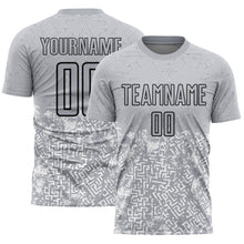 Загрузить изображение в средство просмотра галереи, Custom Gray Black Geometric Shapes Sublimation Soccer Uniform Jersey
