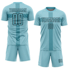 Загрузить изображение в средство просмотра галереи, Custom Panther Blue Black Geometric Shapes Sublimation Soccer Uniform Jersey
