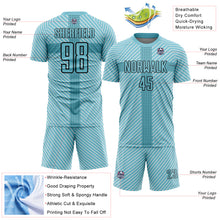 Загрузить изображение в средство просмотра галереи, Custom Panther Blue Black Geometric Shapes Sublimation Soccer Uniform Jersey
