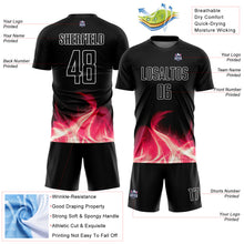 Загрузить изображение в средство просмотра галереи, Custom Black White Flame Sublimation Soccer Uniform Jersey
