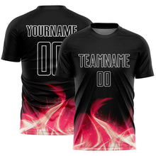 Загрузить изображение в средство просмотра галереи, Custom Black White Flame Sublimation Soccer Uniform Jersey
