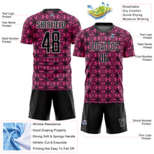 Load image into Gallery viewer, Custom Pink Black-White Geometric Shapes Sublimation Soccer Uniform Jersey
