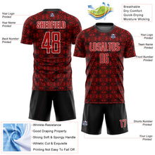 Laden Sie das Bild in den Galerie-Viewer, Custom Red Black-White Geometric Shapes Sublimation Soccer Uniform Jersey
