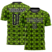 Charger l&#39;image dans la galerie, Custom Neon Green Black-White Geometric Shapes Sublimation Soccer Uniform Jersey
