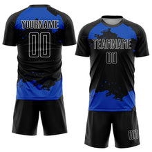 Загрузить изображение в средство просмотра галереи, Custom Black Thunder Blue-White Abstract Fragment Art Sublimation Soccer Uniform Jersey
